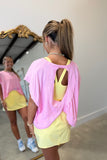 Chloe Cut Out Back Tee Pink