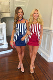 Game Day Glory Front Slit Skort Set Crimson