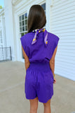 Stella Front Zip Romper Purple