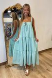 Sweet & Striped Maxi Dress Blue/ Green