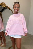 SALTY Mock Neck Sweatshirt Pink