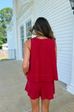 Extra Point Relaxed Short Set Crimson