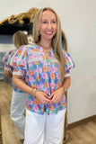Floral Dreams Top Blue