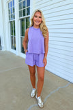 Extra Point Relaxed Short Set Purple