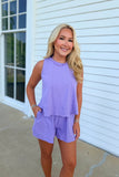 Extra Point Relaxed Short Set Purple