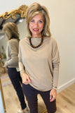 Always Together Off the Shoulder Top Truffle