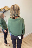 Always Together Off the Shoulder Top Cedar Green