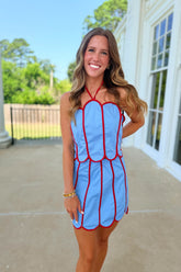 Defensive Play Skirt Set Blue