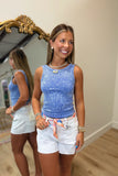 Daily Form Reversible Ribbed Tank Lt Indigo