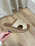 Corkys Kiss N Tell Sandal Gold Metallic