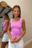 Daily Form Reversible Ribbed Tank Bright Mauve