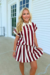 Casual Game Day Skort Set Maroon