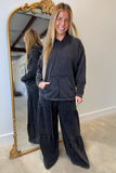Vintage Washed Palazzo Pants Charcoal