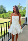 Victory Bubble Mini Dress White