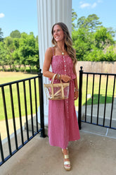 Game Day Gingham Skirt Set Red