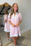 Umgee Pinstripe Shift Dress Pink