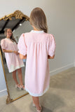 Umgee Pinstripe Shift Dress Pink