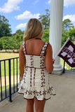 Huddle Up Embroidered Set Maroon
