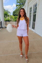 Louisiana Gingham Short Set Purple