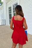 Rose Bowl Mini Dress Red