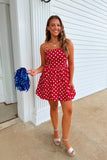 Team Captain Polka Dot Bubble Dress Red