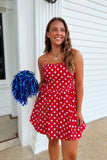 Team Captain Polka Dot Bubble Dress Red
