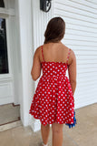 Team Captain Polka Dot Bubble Dress Red