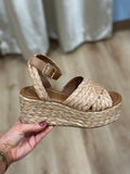 Kerry Platform Heel Brown Woven