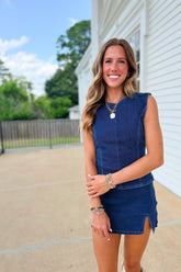 First String Denim Open Back Set