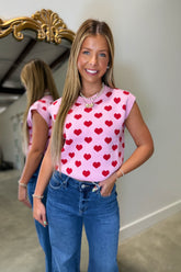 Heart Breaker Sweater Pink