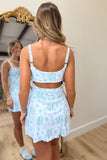 Petal Rush Open Back Athletic Dress Blue