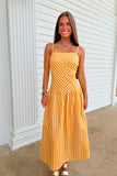 Go For Gold Striped Midi Dress