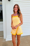 Golden Eagles Striped Overlap Romper