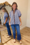 Raleigh Striped Top Blue Brown