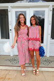 Nantucket Striped Short Set Red