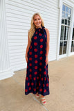 Rebel Dots Halter Dress Navy