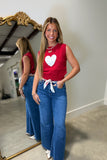 Full of Love Sweater Vest Red
