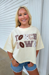 Touchdown Patch Cropped Tee Cream