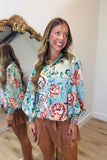 Blooming Beauty Satin Top Mint