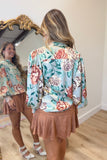 Blooming Beauty Satin Top Mint