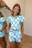Social Bug Wavy Floral Set Blue