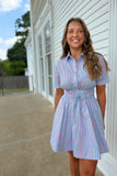 Hotty Toddy Striped Dress Blue