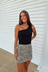 RD Style Sunny Saturday One Shoulder Top Black