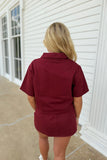 Boys of Fall Denim Set Maroon