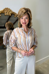 Charlie B Front Knot Blouse Brownie