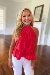 In The Grove Halter Neck Red