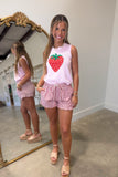 Frilly Striped Shorts Red