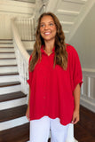 Friday Night Favorite Oversized Top Red