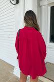 Friday Night Favorite Oversized Top Crimson