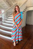 Striped Just Right One Shoulder Dress